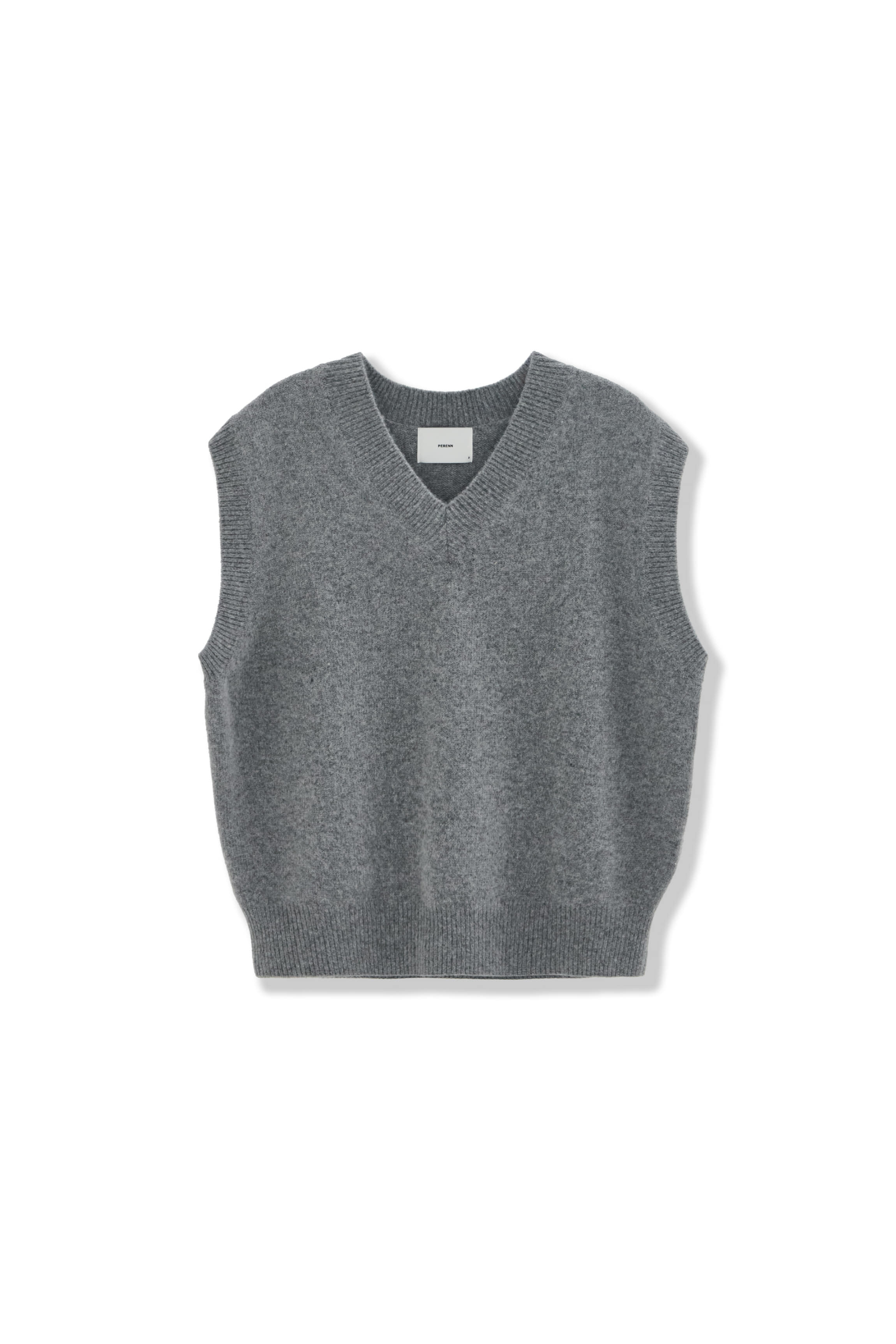 raccoon V-neck knit vest_gray