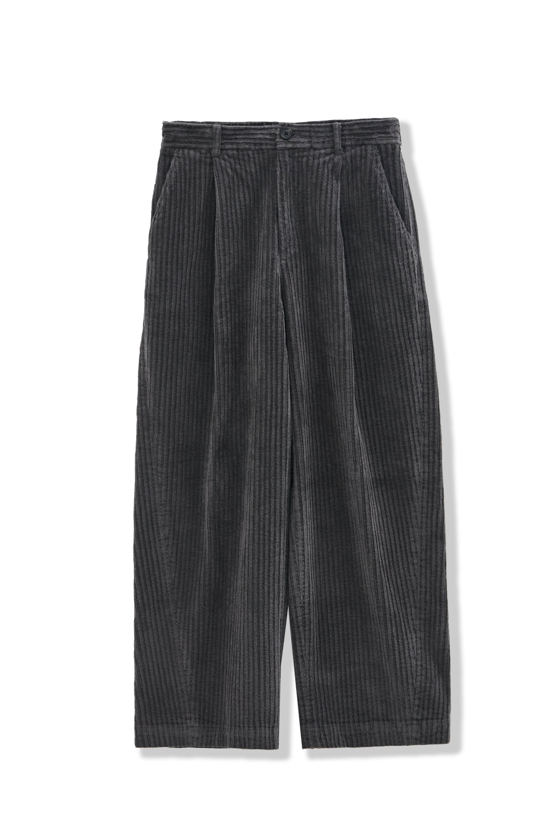 extreme curved wide trousers_charcoal