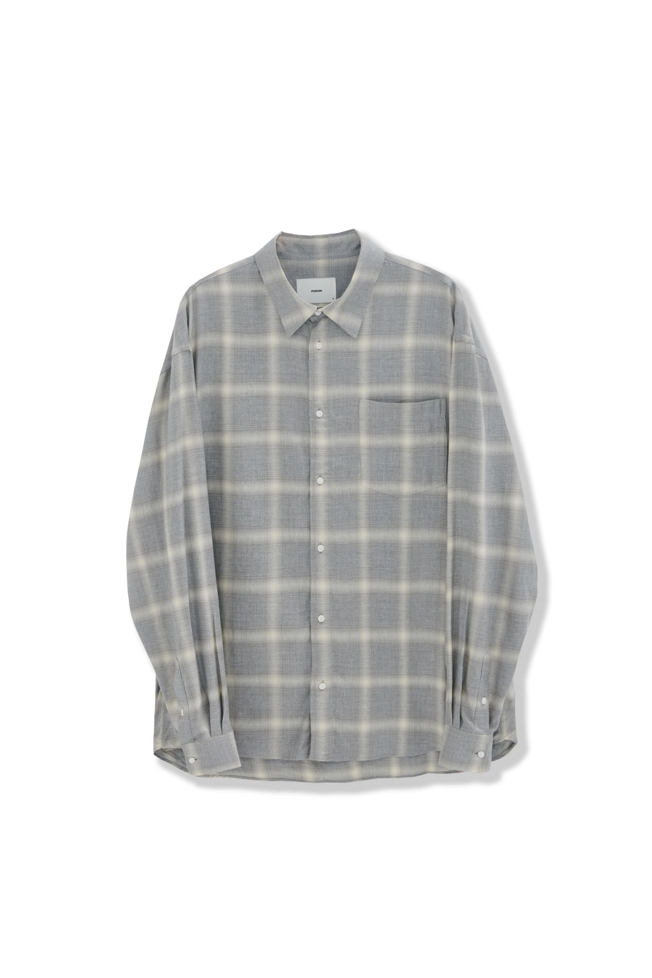 22&#039;AW relaxed shirts_check gray